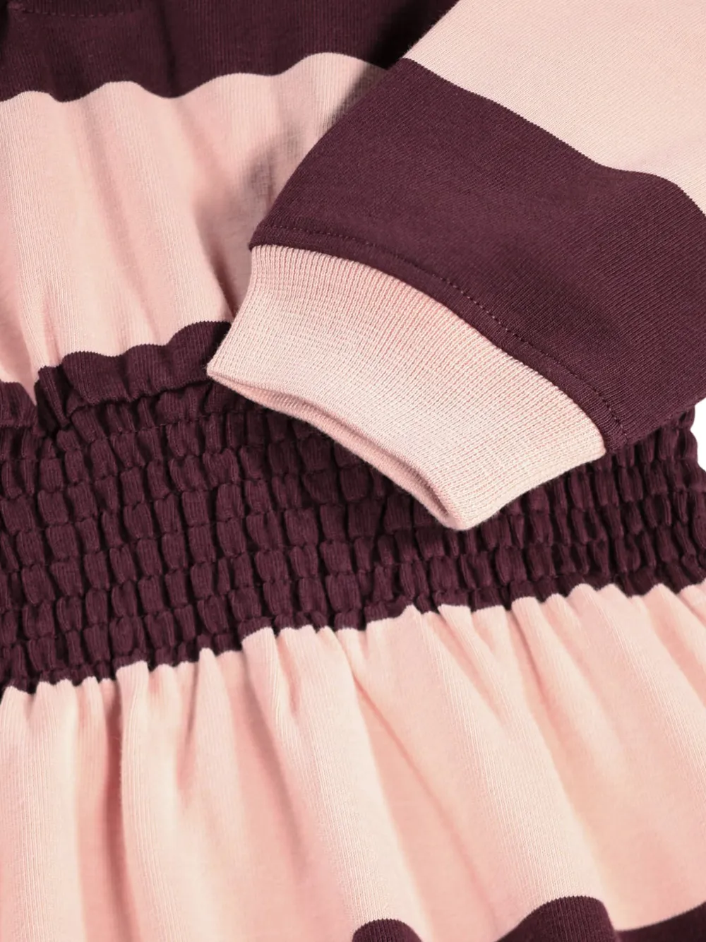 Molo Gestreepte jurk met gesmockte taille Rood