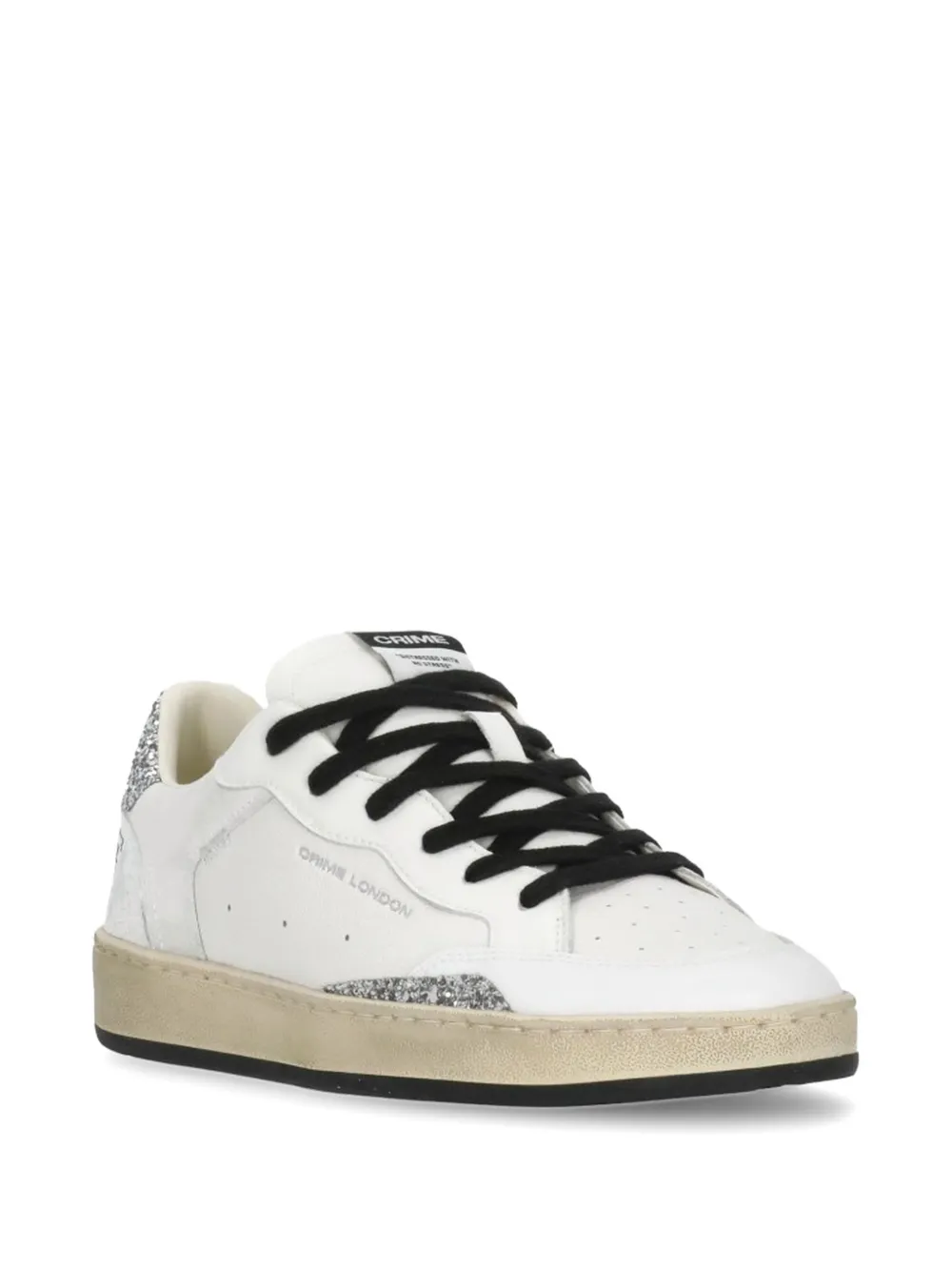 Crime London Chelsea sneakers met glitters en logo-reliëf Wit