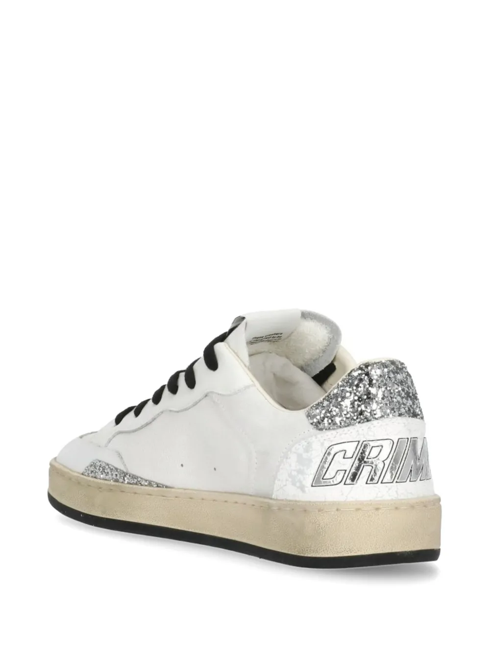 Crime London Chelsea sneakers met glitters en logo-reliëf Wit