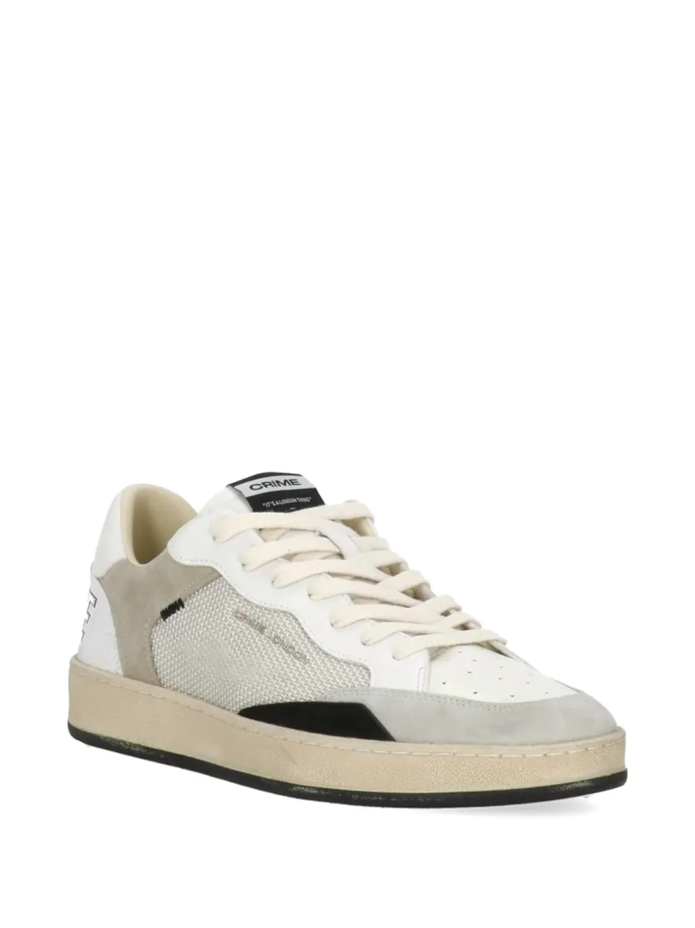 Crime London Chelsea leren sneakers met vlakken Wit