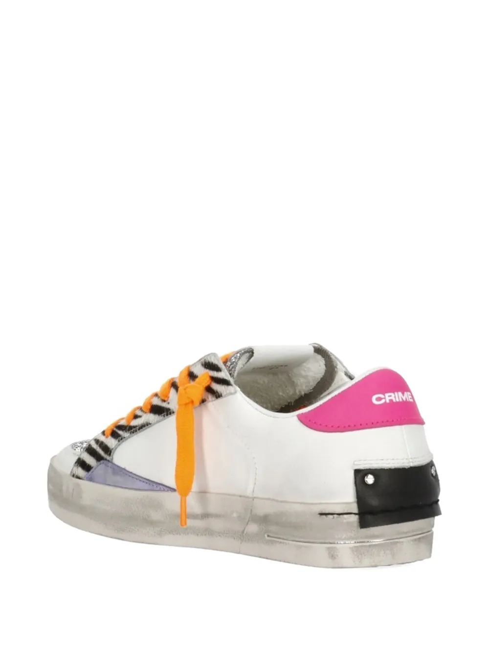 Crime London Sk8 Deluxe sneakers met dierenpatroon en glitters Wit