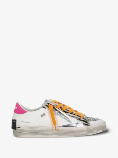 Crime London Sk8 Deluxe glitter animal-pattern sneakers