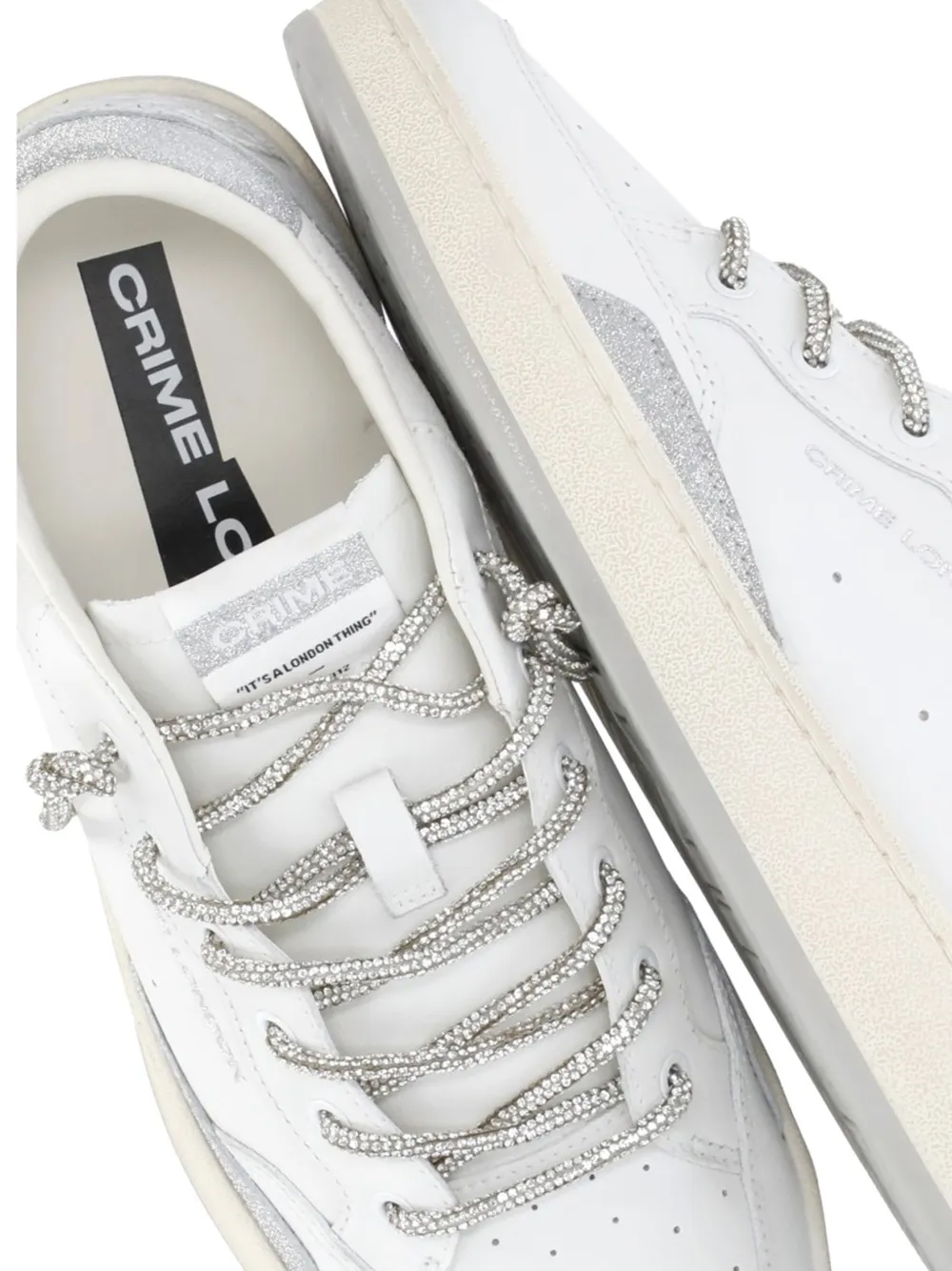 Crime London Chelsea leren sneakers Wit