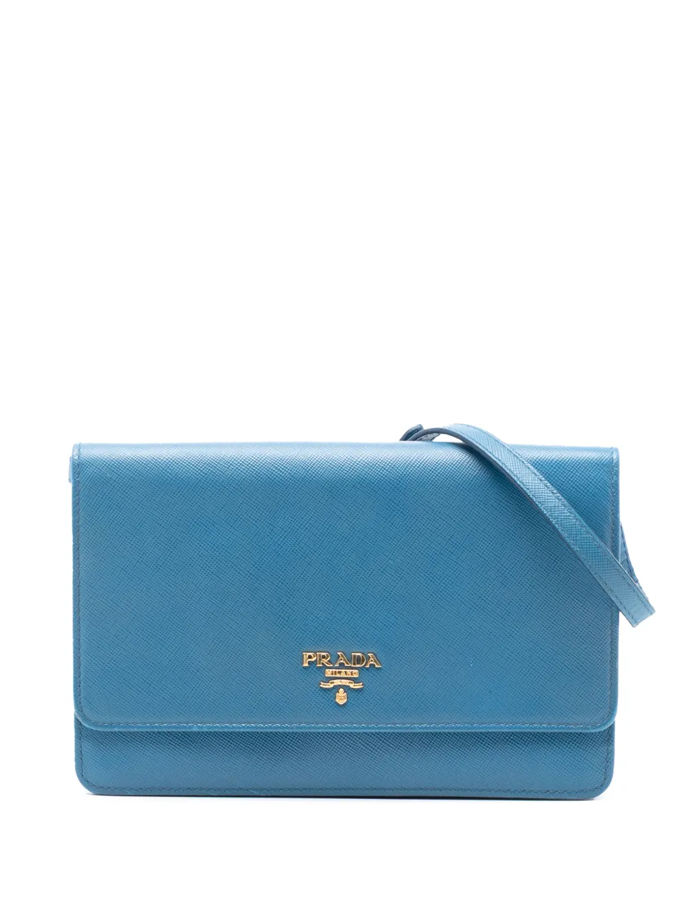 Prada Pre-Owned 2010-2025 Saffiano Wallet on Strap crossbody bag - Blu