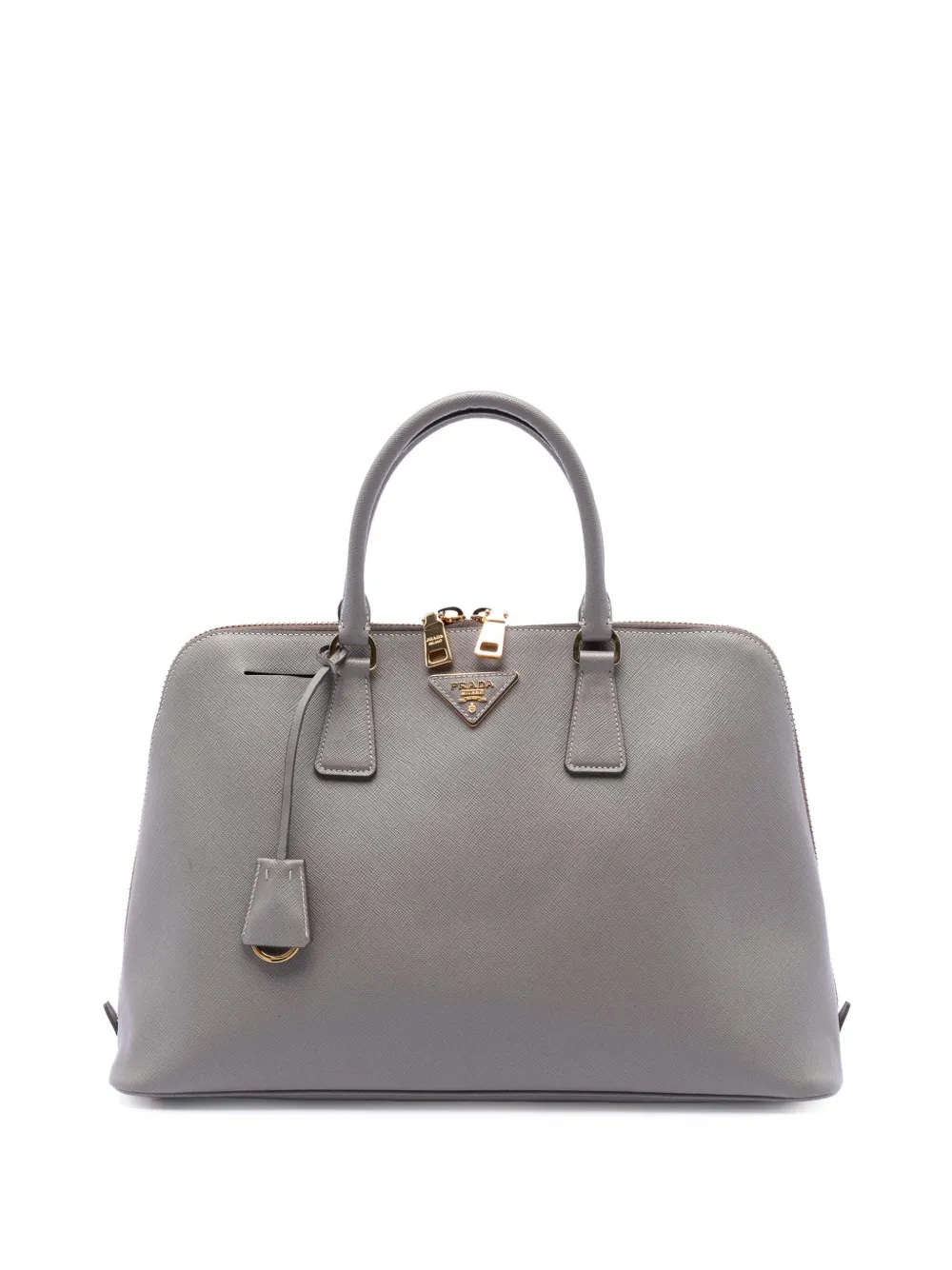 Prada Pre-Owned 2010-2026 Large Saffiano Lux Promenade satchel - Grigio