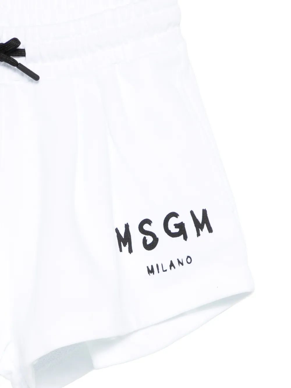  Msgm Kids Logo Shorts - White 