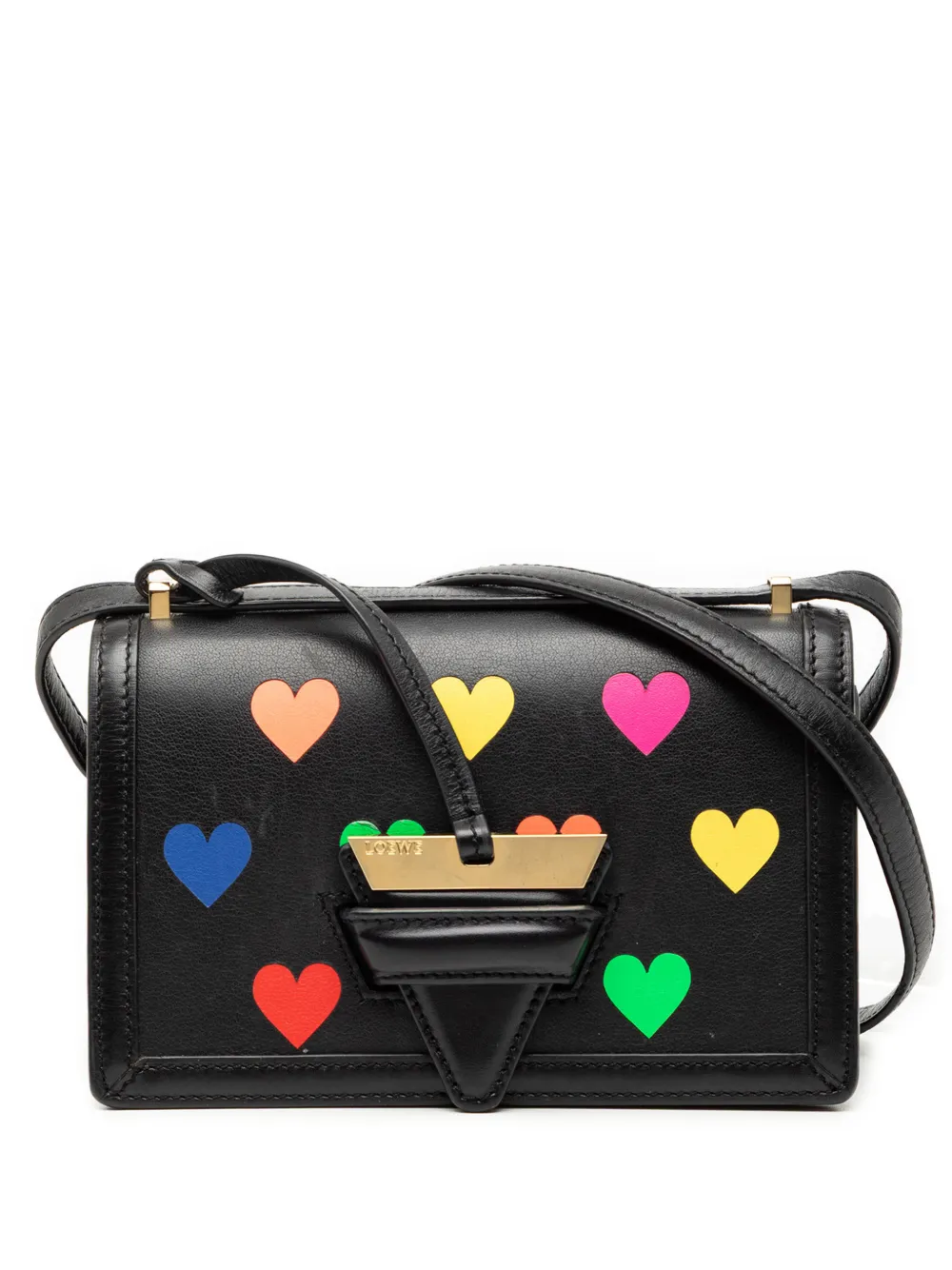 Loewe Pre-Owned 2017 Small Leather Hearts Barcelona crossbody bag - Nero