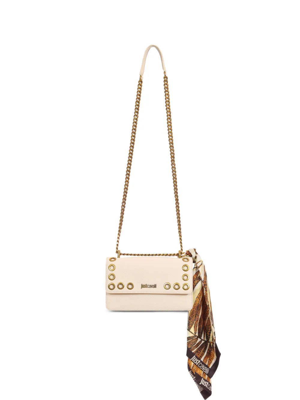 Just Cavalli eyelet-detail shoulder bag - Toni neutri
