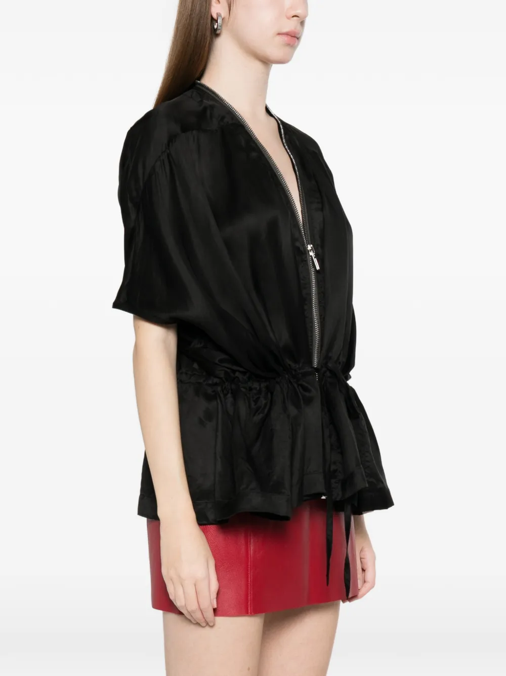  Rick Owens Zip-up Cape - Black 
