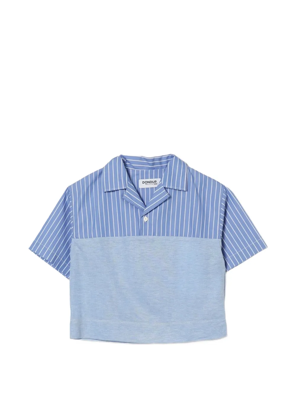 DONDUP KIDS striped colour-block shirt - Blu
