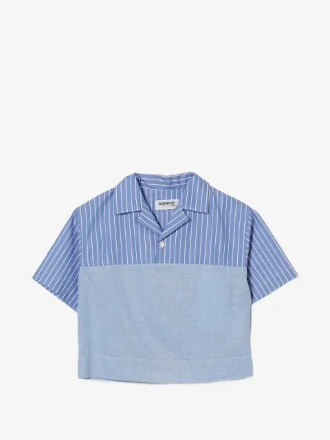 DONDUP KIDS striped colour-block shirt