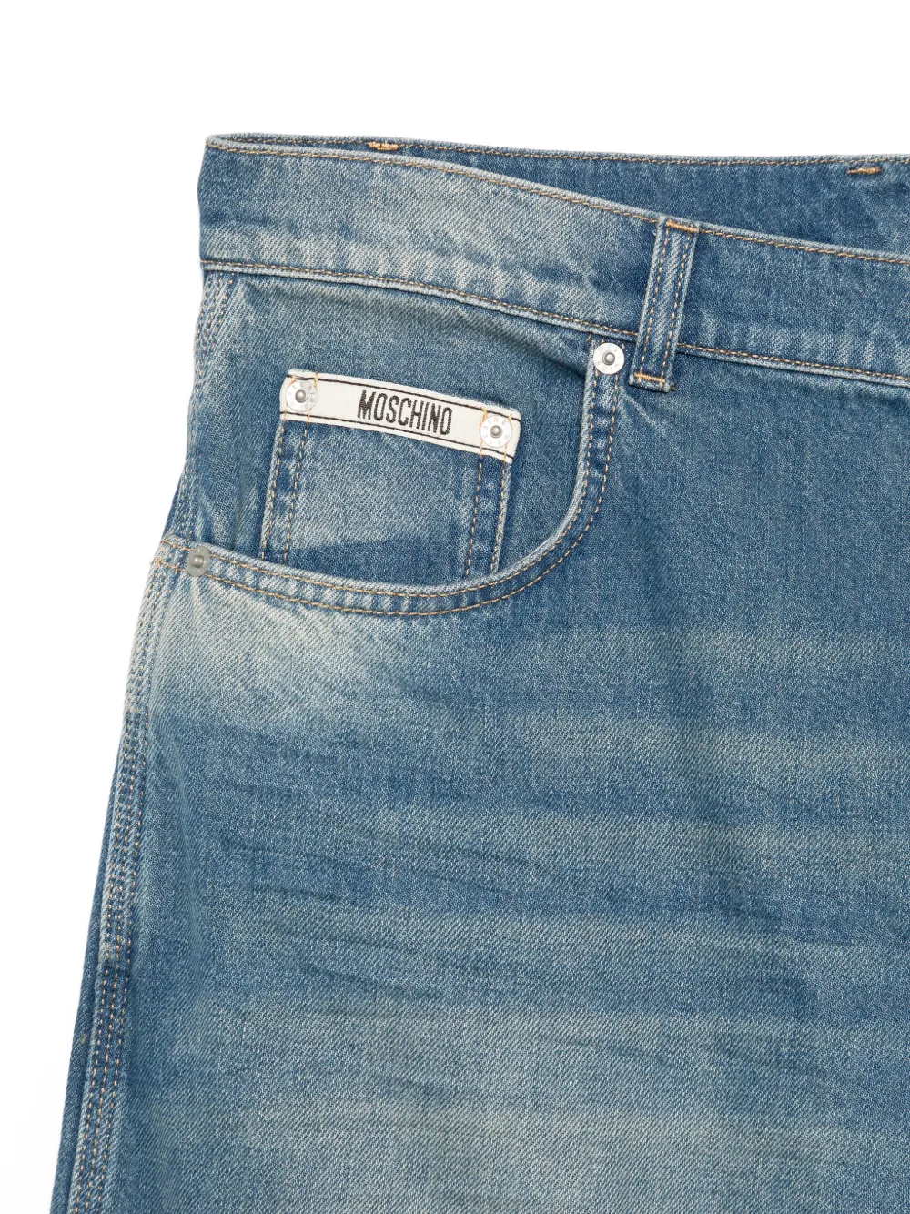 Moschino Shorts met logo Blauw