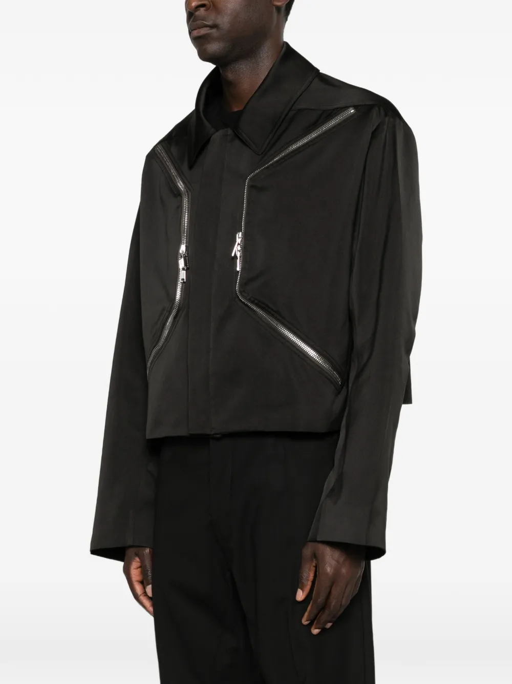 Rick Owens Shirtjack met rits Zwart