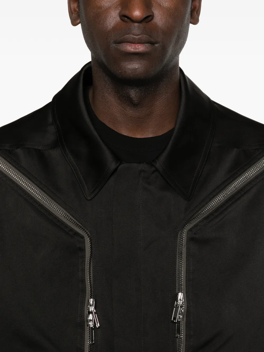 Rick Owens Shirtjack met rits Zwart