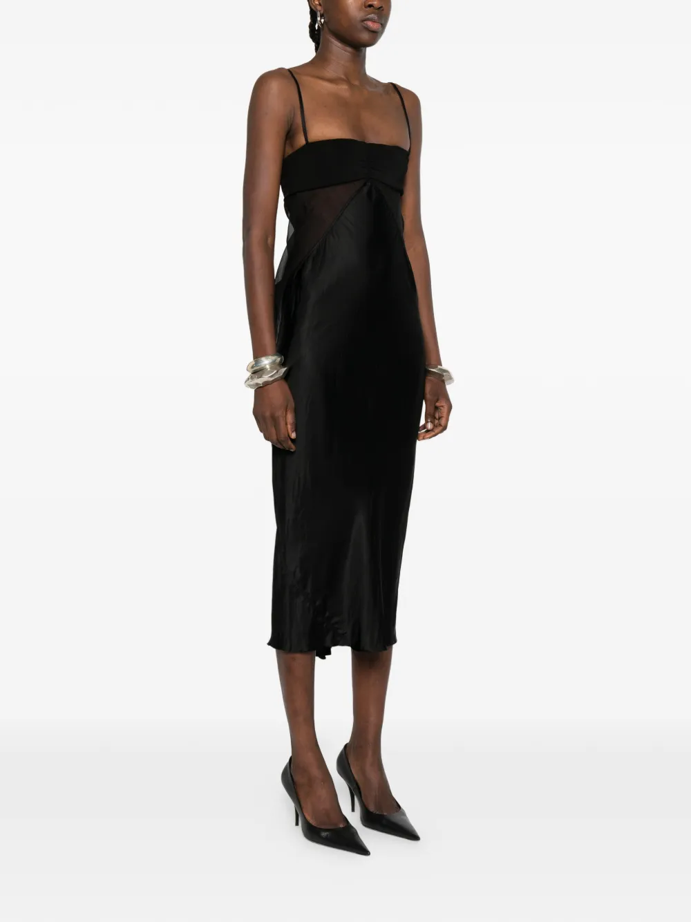 Rick Owens Mouwloze midi-jurk Zwart