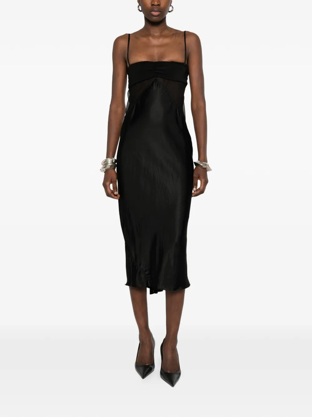 Rick Owens Mouwloze midi-jurk Zwart