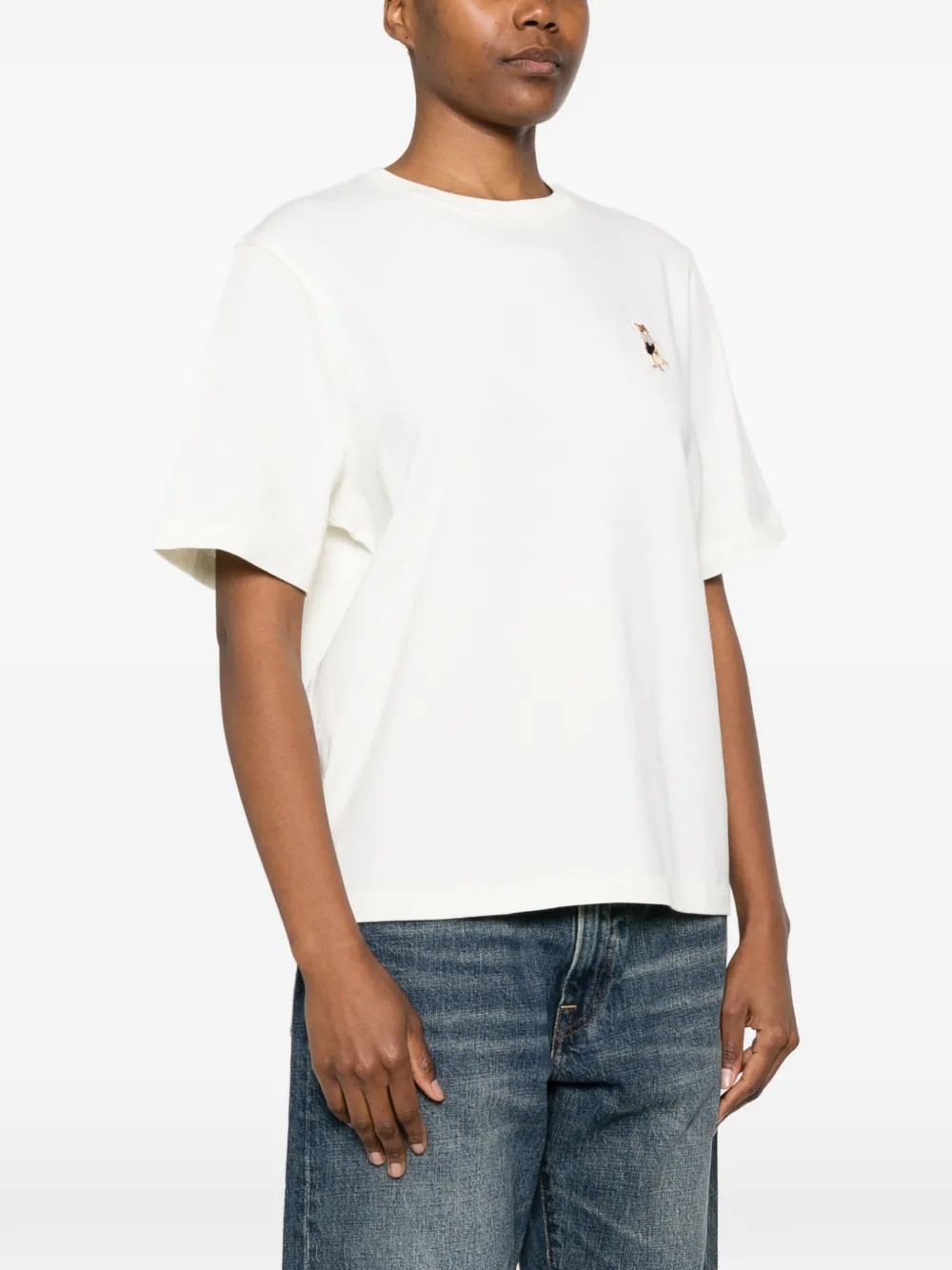  Maison Kitsuné Embroidery T-shirt - Neutrals 