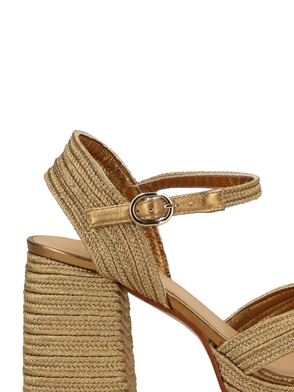 Castañer Valle geweven sandalen met hak Goud