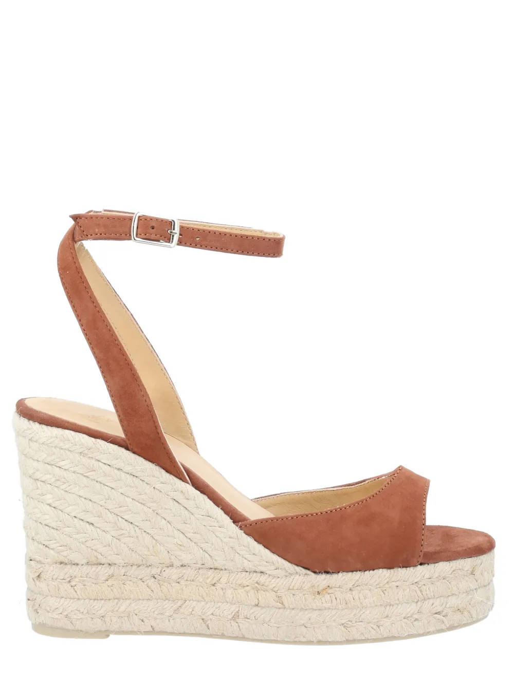 Castañer Brook suède espadrilles met sleehak Oranje