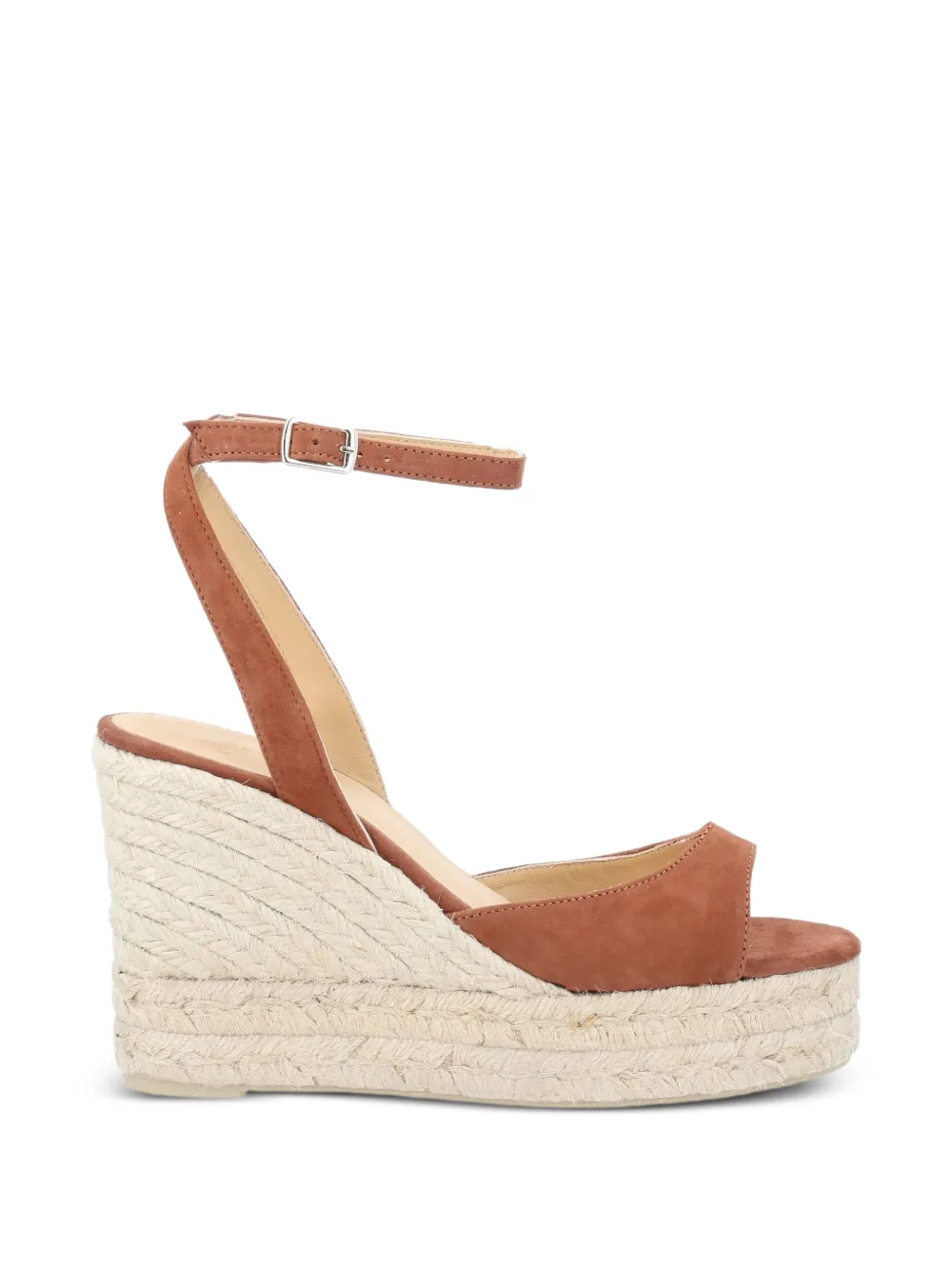 Castañer Brook suède espadrilles met sleehak Oranje