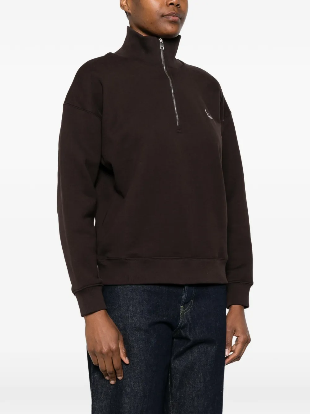  Maison Kitsuné Zip Fox Sweater - Brown 