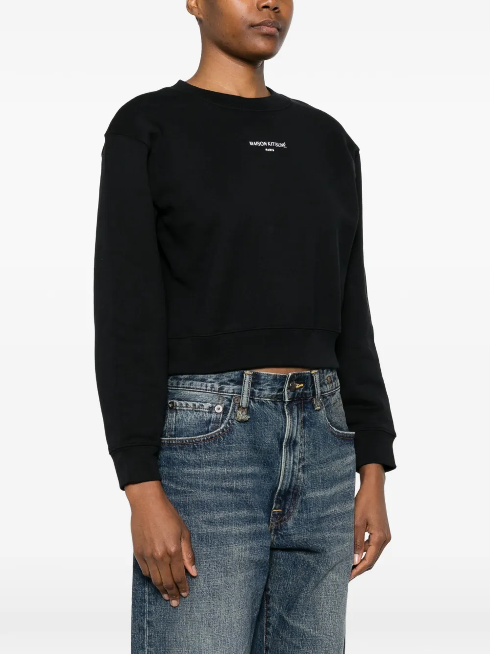 Maison Kitsuné Sweater met logo Zwart