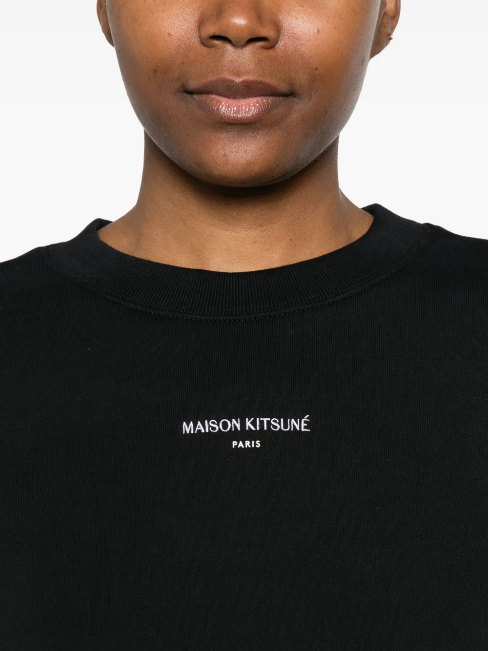 Maison Kitsuné Sweater met logo Zwart