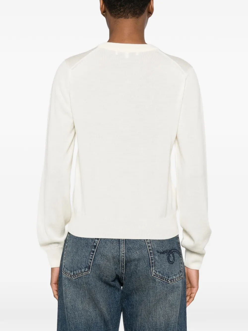 Maison Kitsuné Trui met geborduurde vos Beige