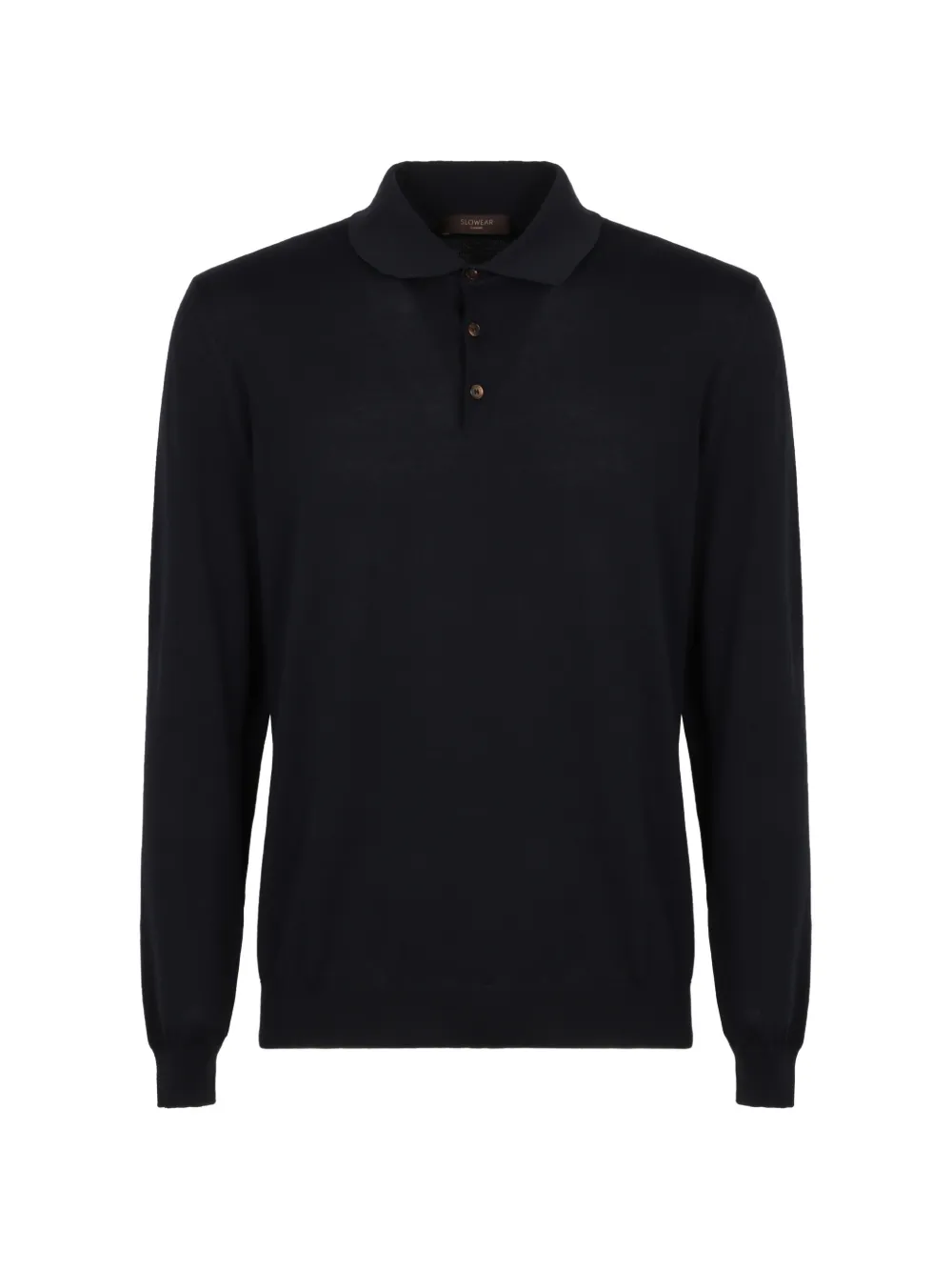 slowear long sleeve knit polo shirt - Blu