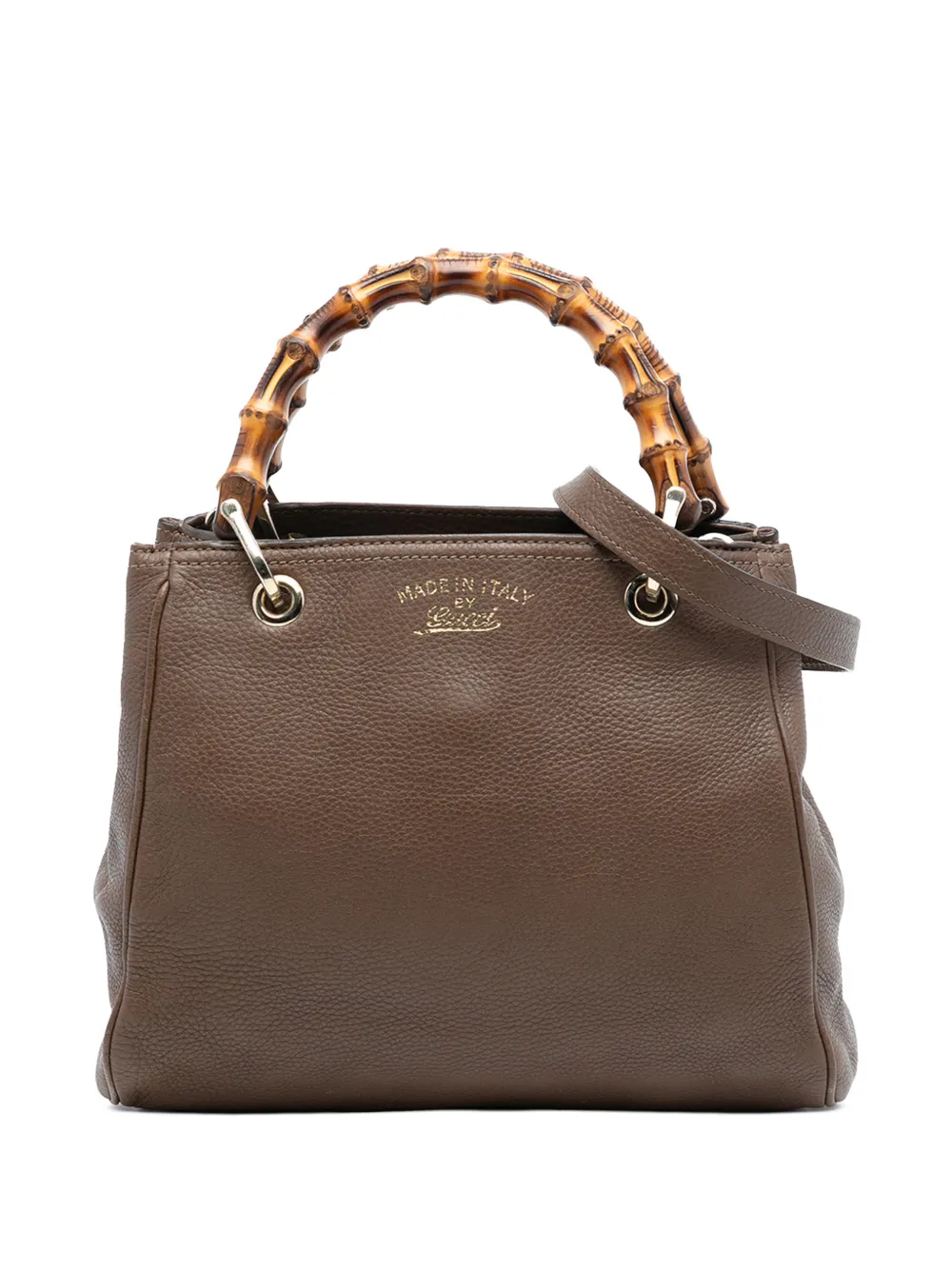 Gucci Pre-Owned 2016-2026 Small Calfskin Bamboo Shopper satchel - Marrone