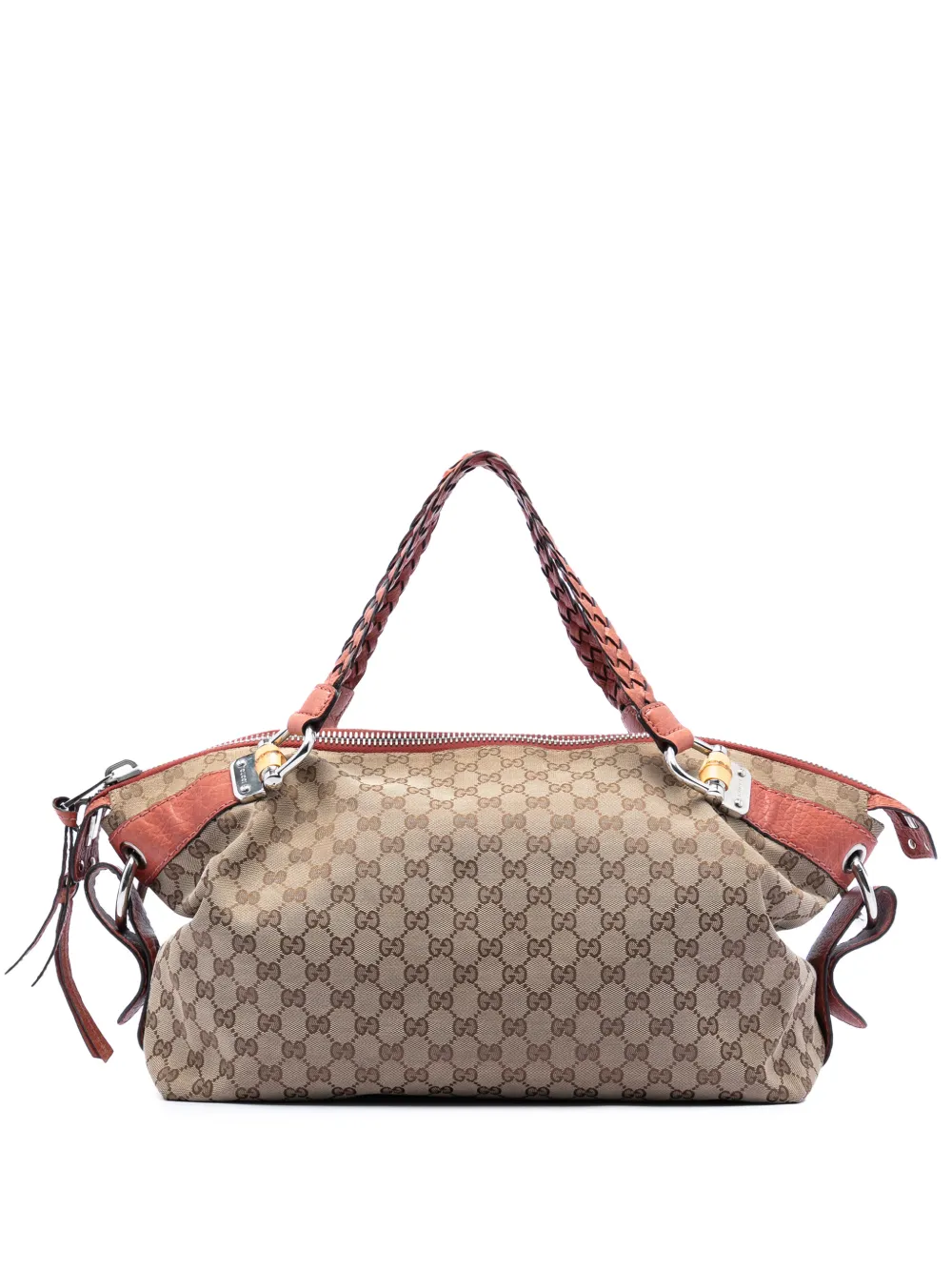 Gucci Pre-Owned 2016-2026 Medium GG Canvas Bamboo Bar tote bag - Marrone