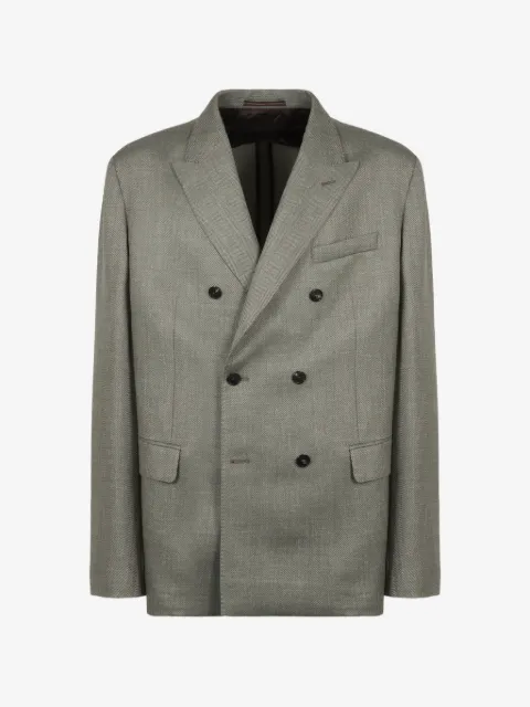 slowear double-breasted notched collar jacket