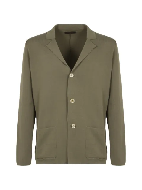 slowear lapel collar cotton cardigan