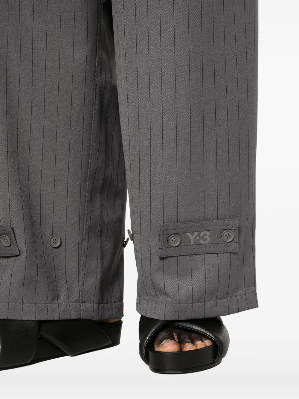Y-3 Broek met krijtstreep Grijs