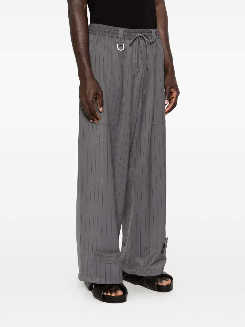 Y-3 Broek met krijtstreep Grijs