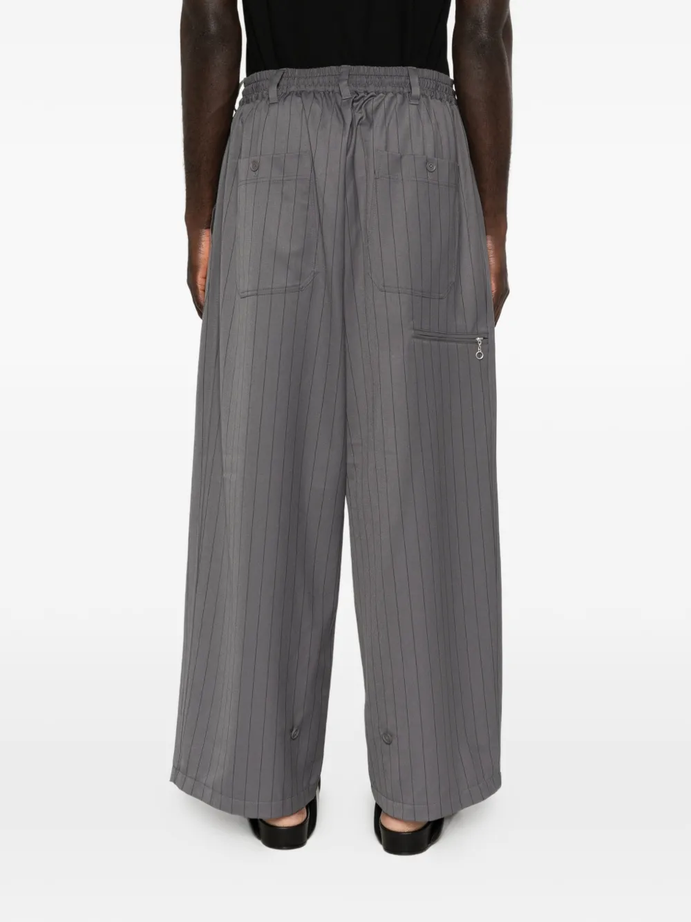 Y-3 Broek met krijtstreep Grijs