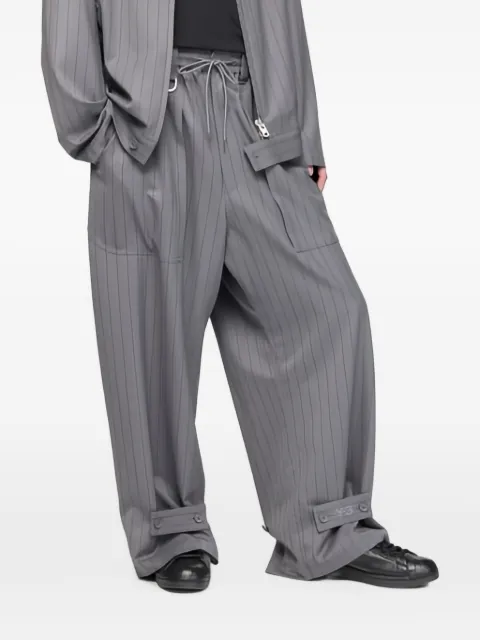 Y-3 pinstripe refined wool wide leg trousers