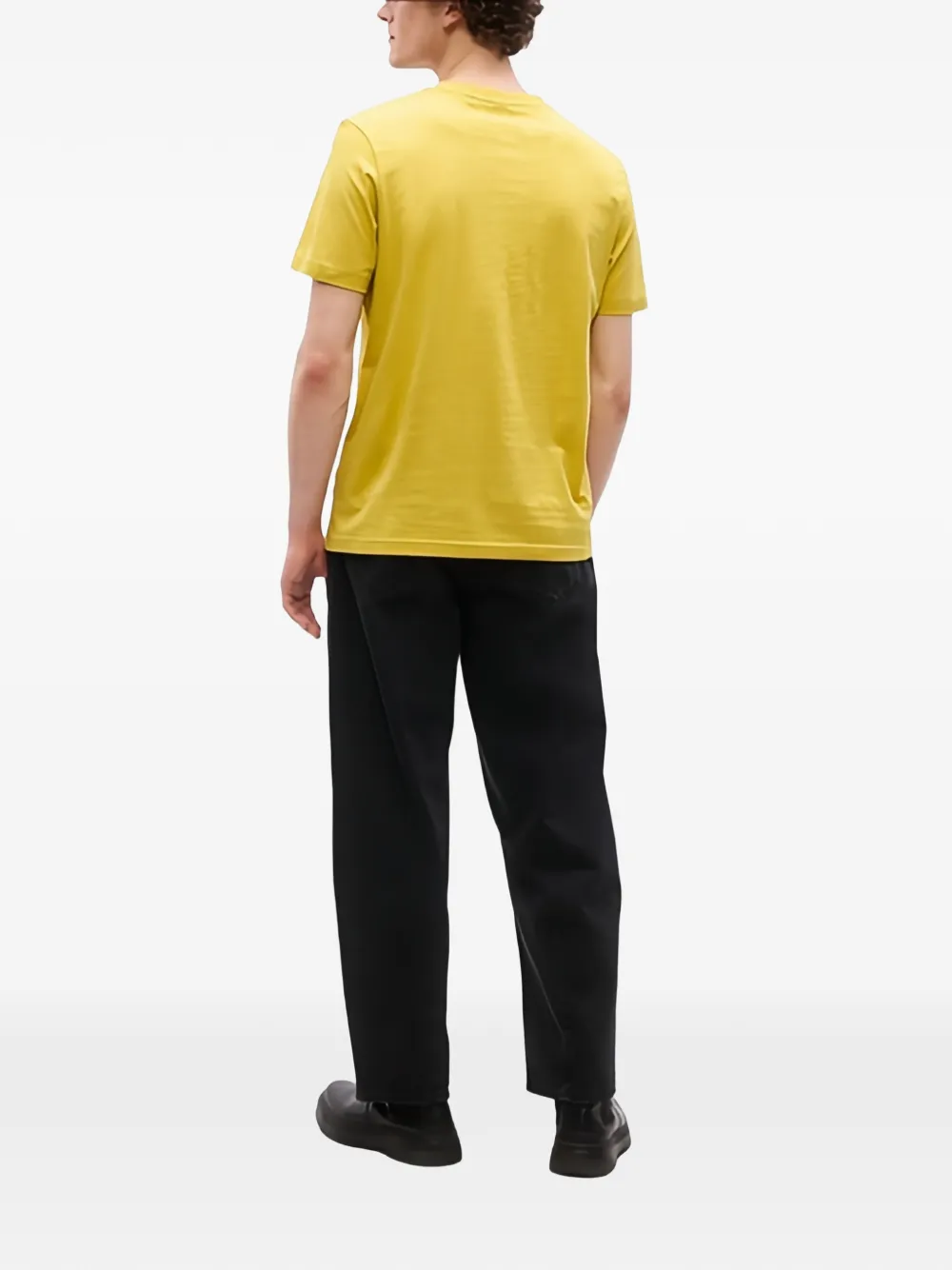 BOSS T-shirt met logoprint Geel