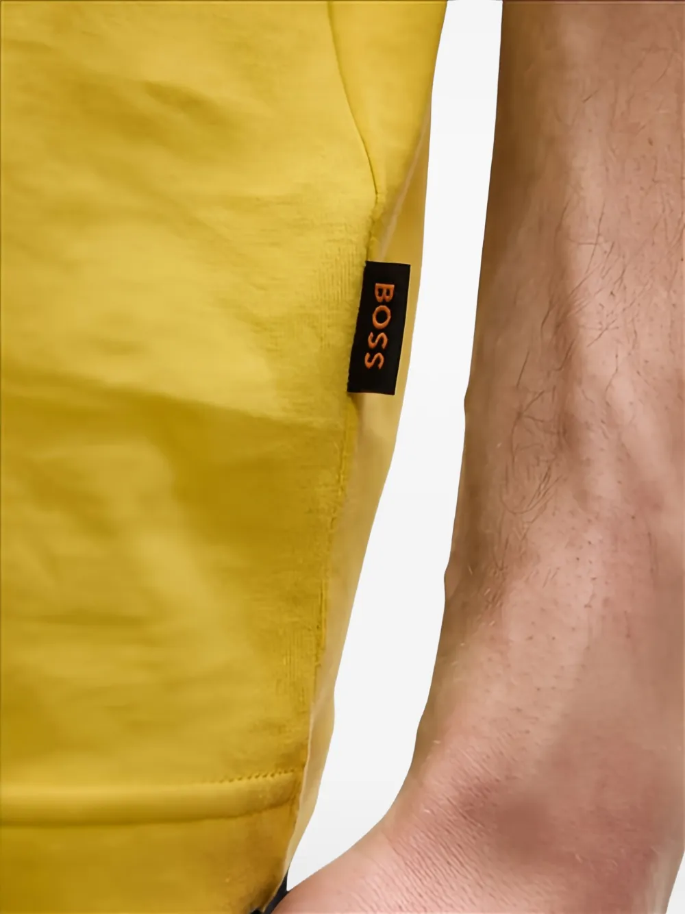 BOSS T-shirt met logoprint Geel