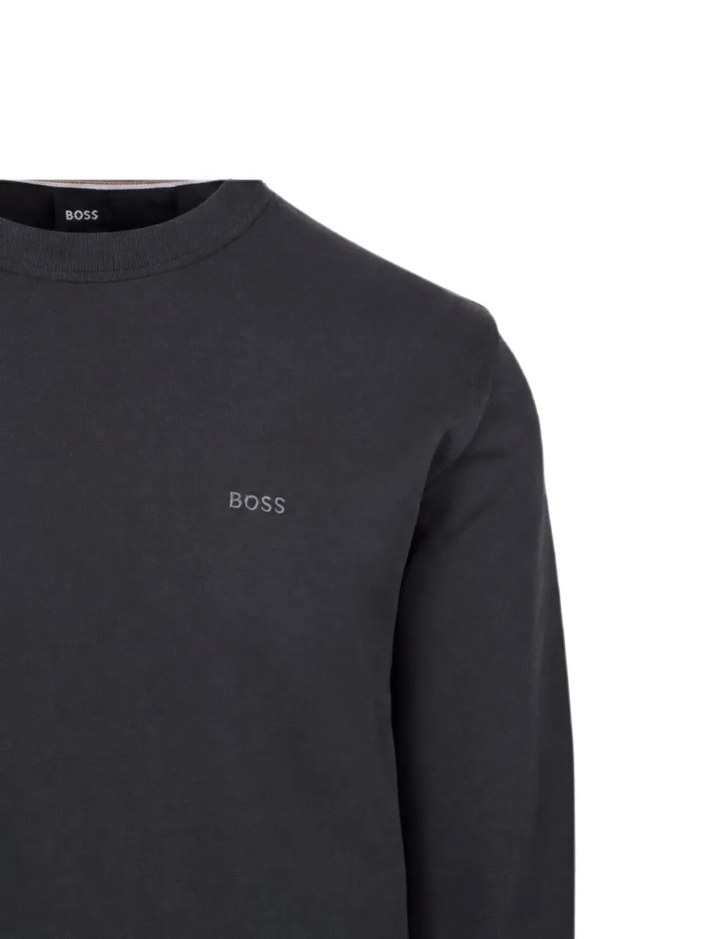 BOSS Sweater met geborduurd logo Zwart