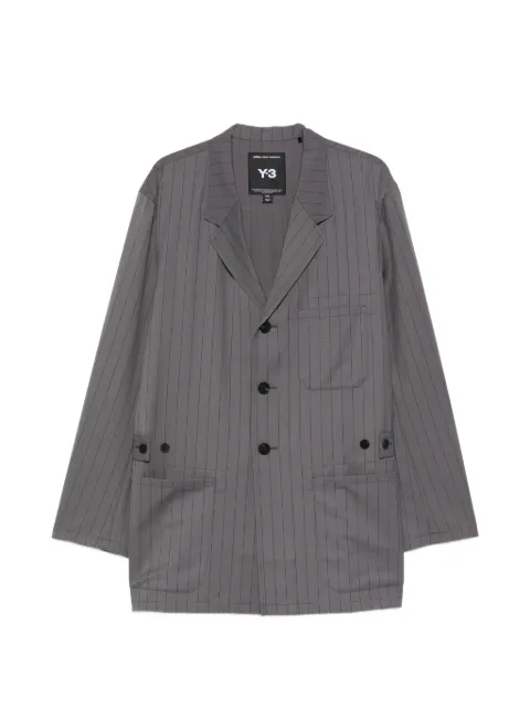 Y-3 pinstripe-pattern single-breasted coat