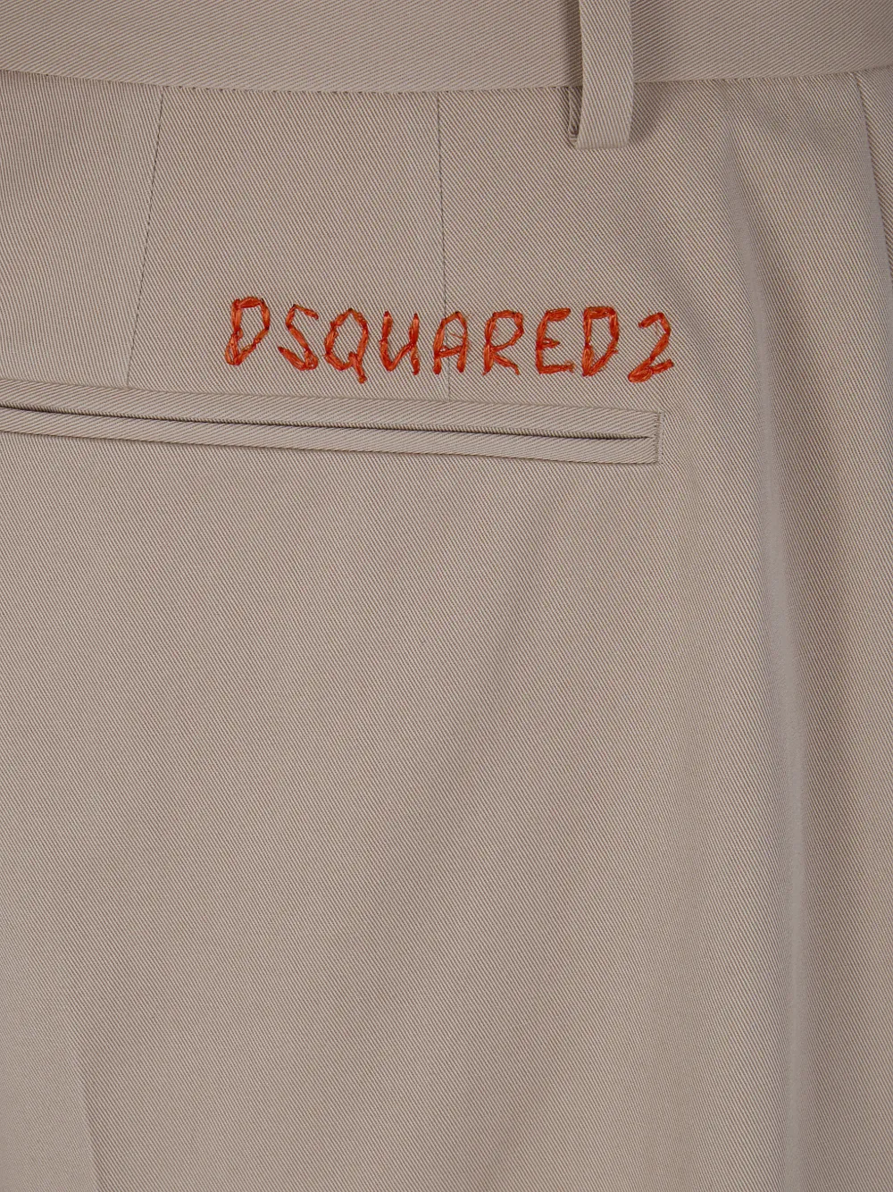 DSQUARED2 Plooibroek met omgeslagen pijpen Beige