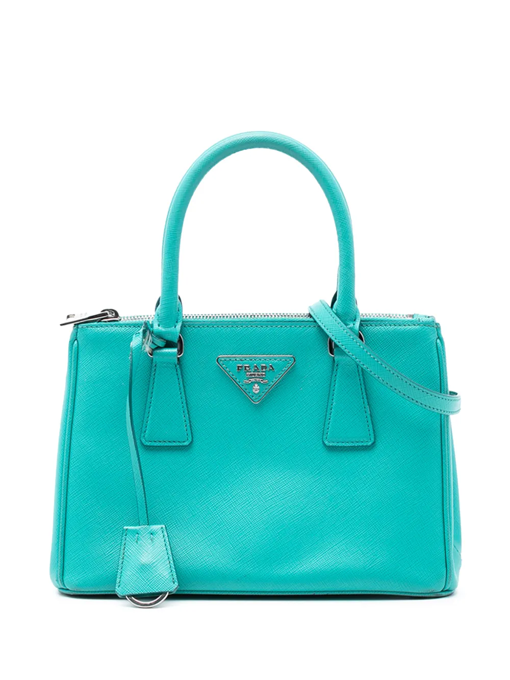 Prada Pre-Owned 2010-2025 Small Saffiano Lux Galleria Double Zip satchel - Blu