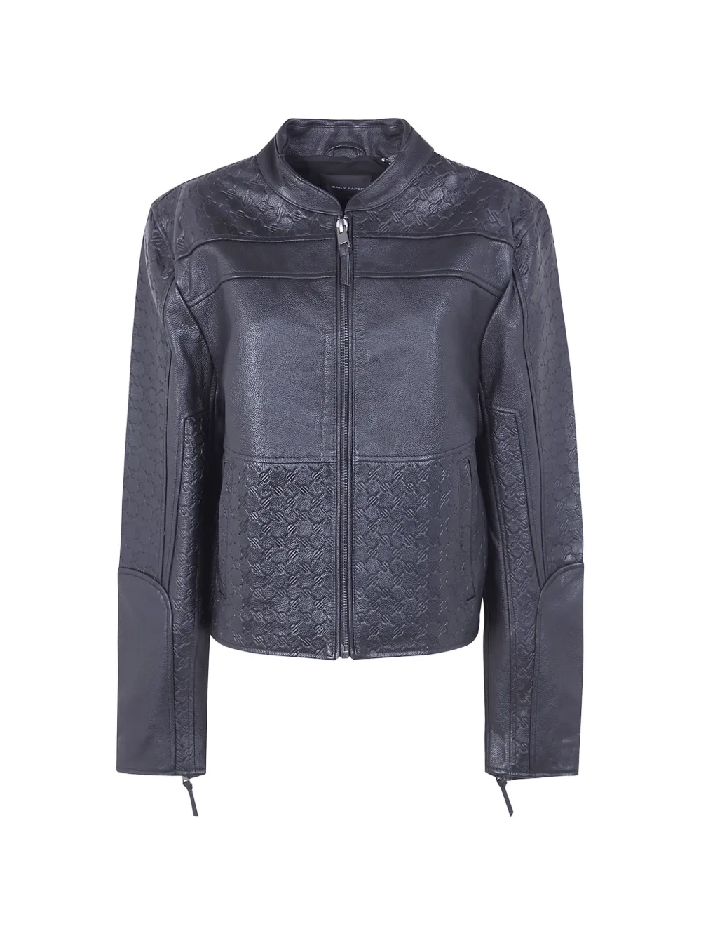 Daily Paper patterned leather jacket - Nero
