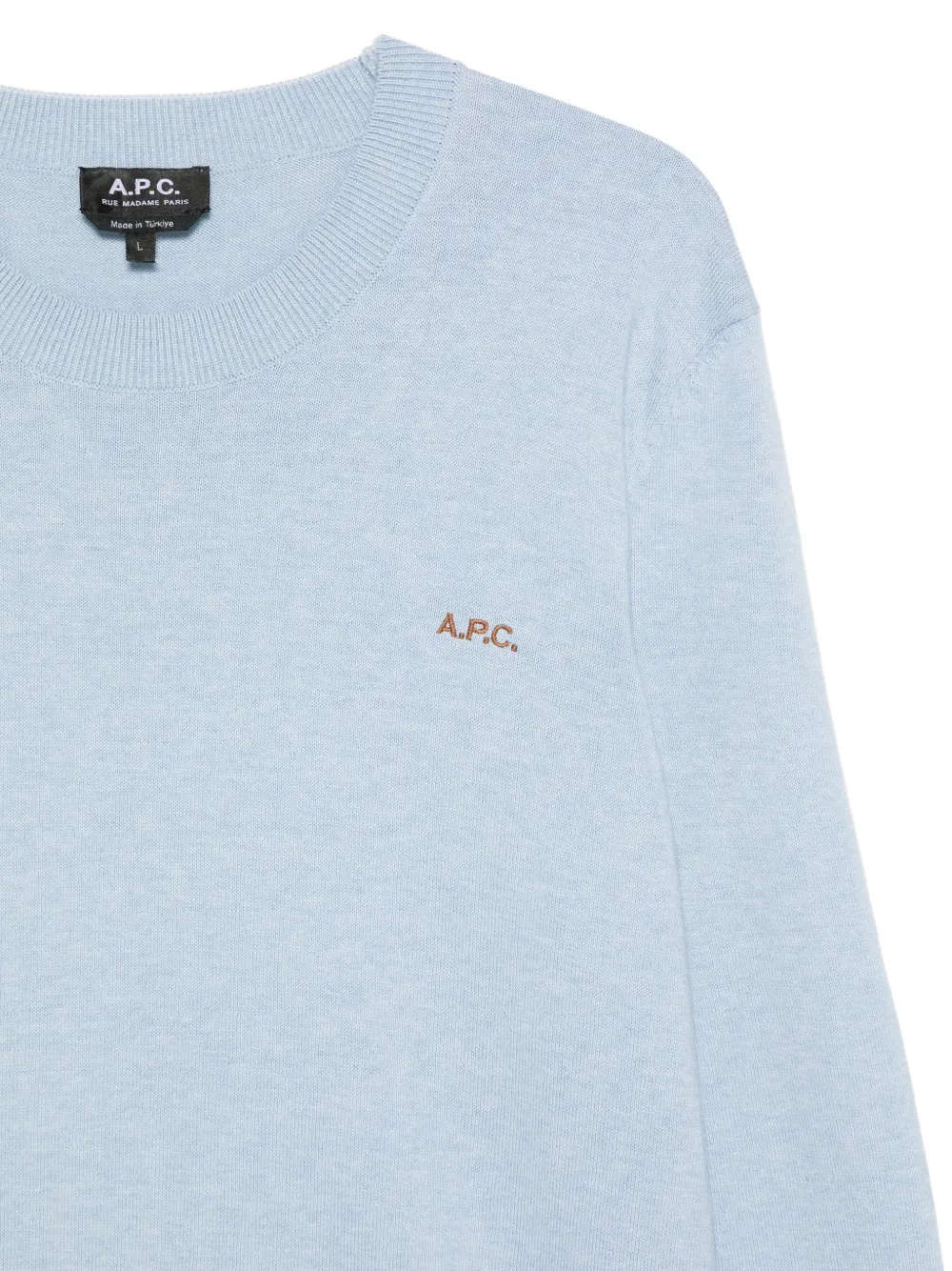  A.p.c. Crew-neck Logo Sweater - Blue 