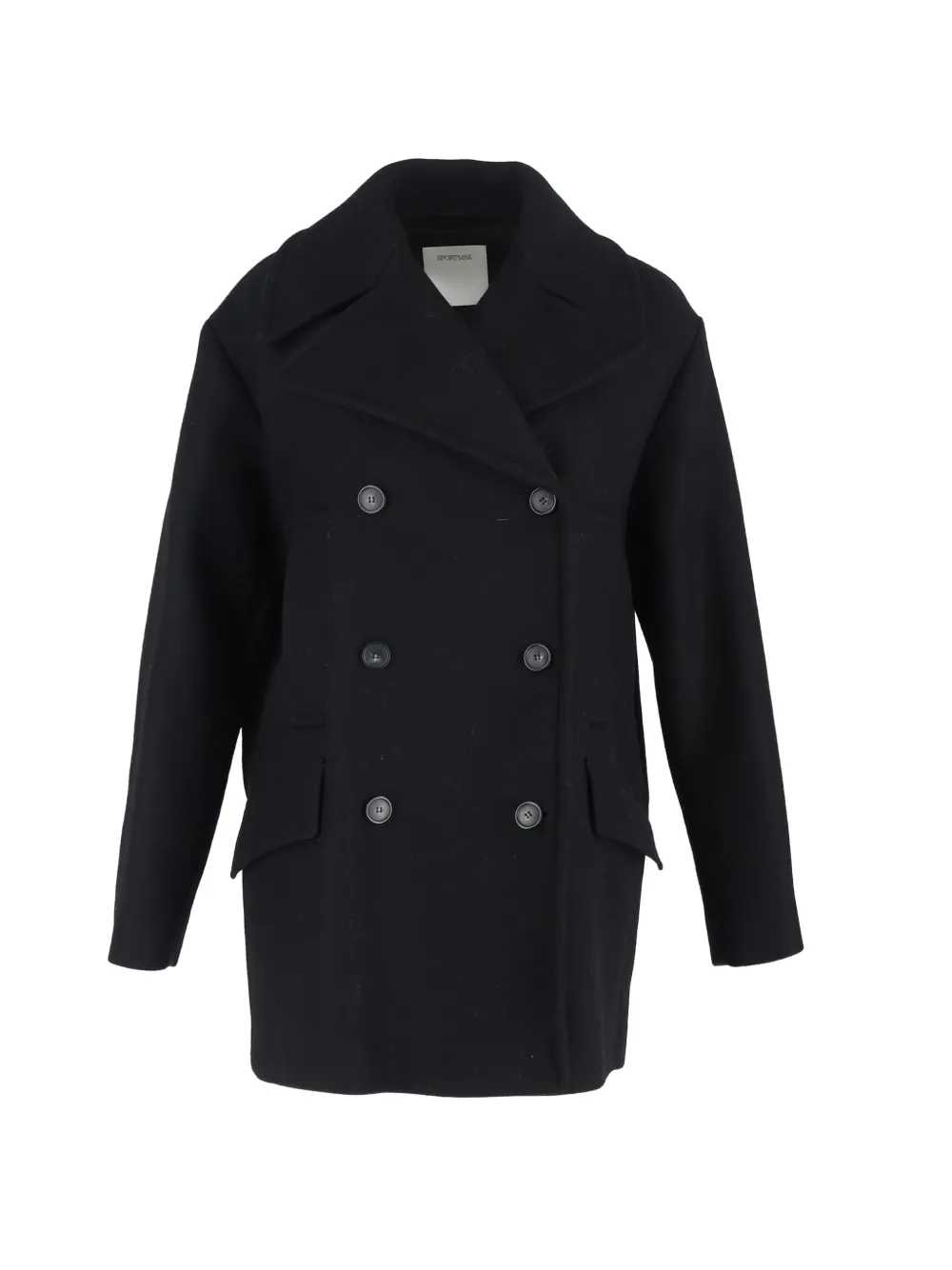 Max Mara double-breasted wool peacoat - Nero