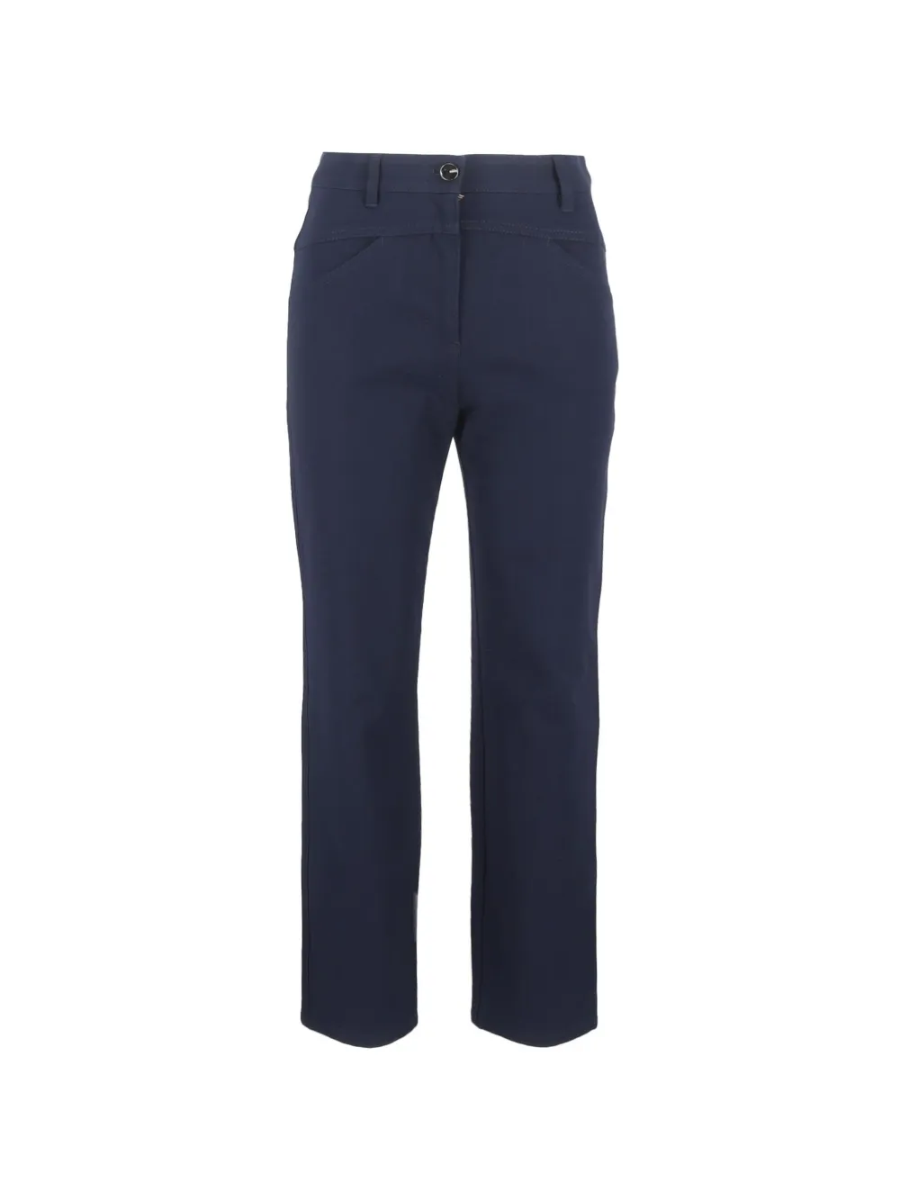 Pre-owned Escada Straight-leg High-rise Trousers In Blue