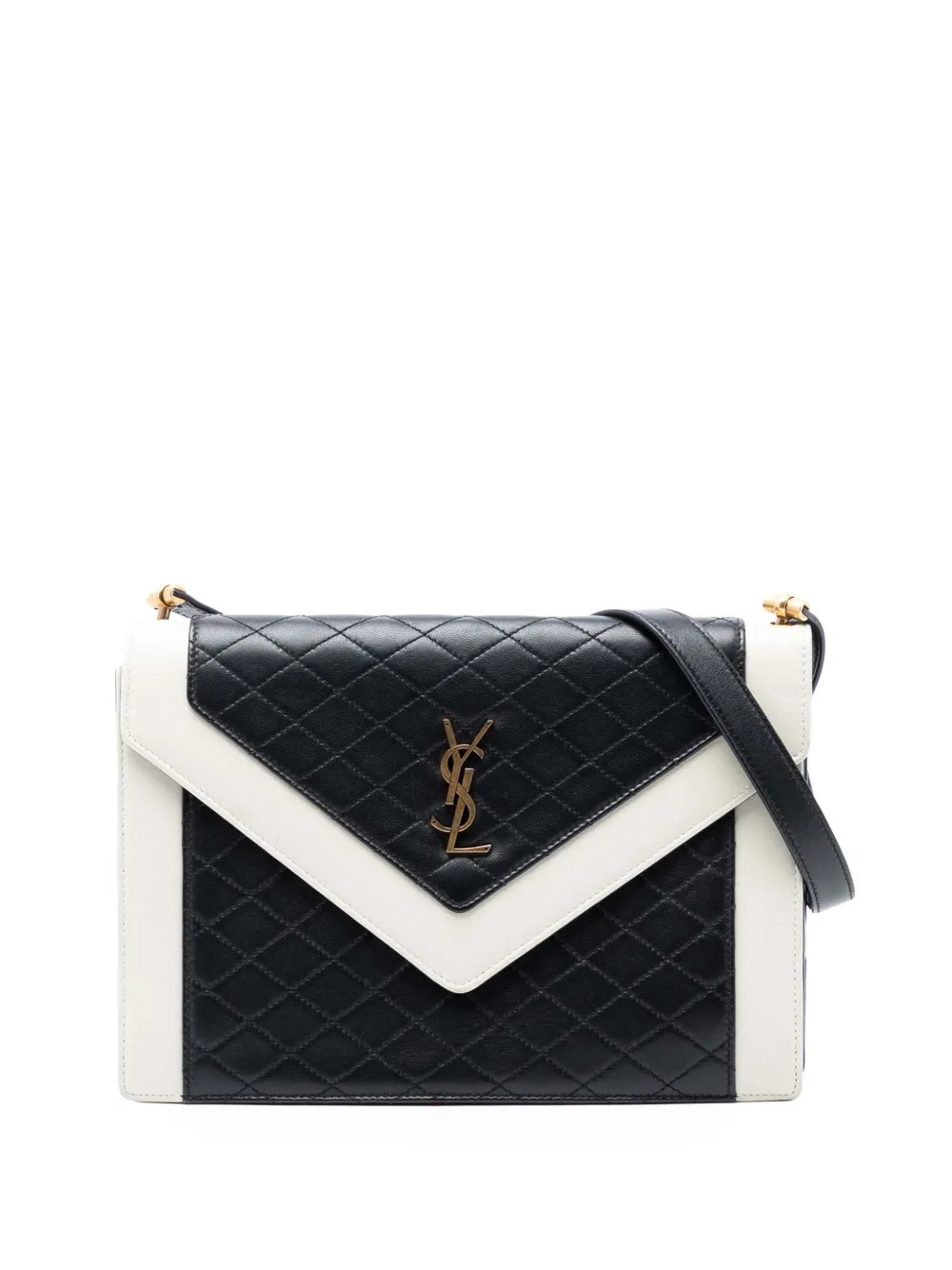 Saint Laurent Pre-Owned 2021 Bicolor Quilted Lambskin Gaby crossbody bag - Nero