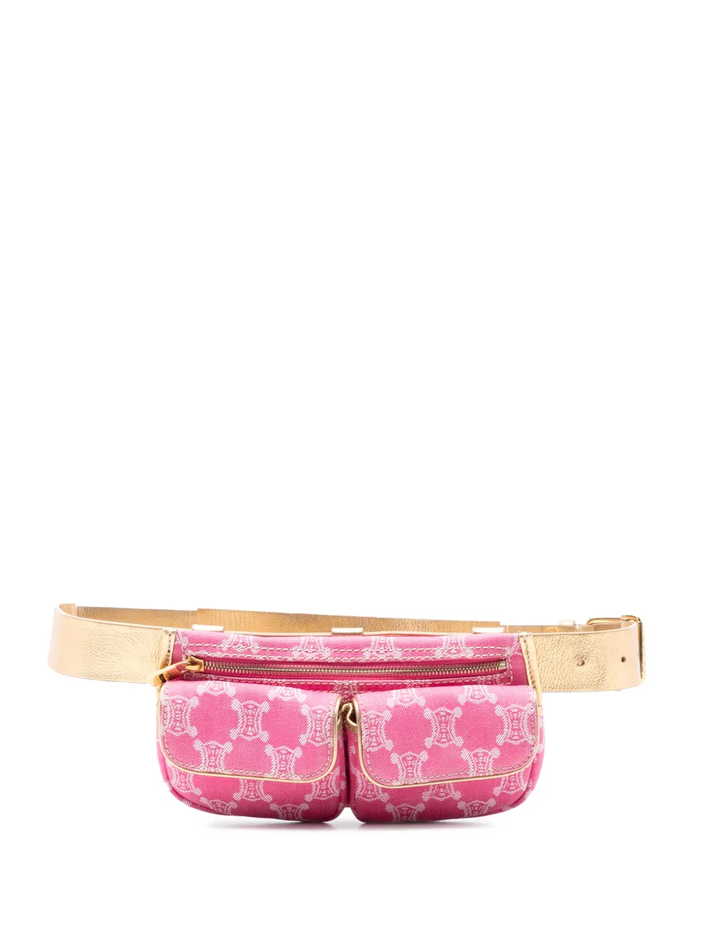 Celine Pre-Owned 2000 Macadam Denim Double Pocket belt bag - Rosa