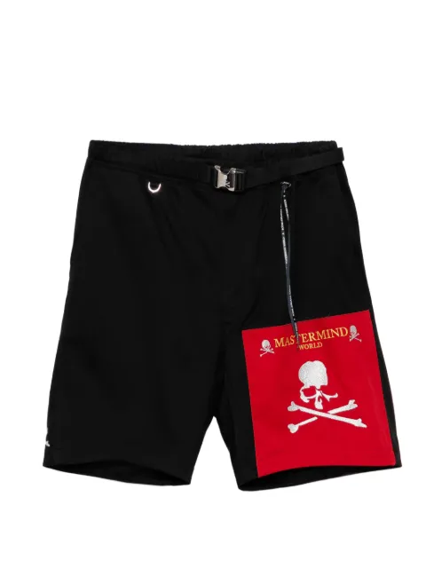 Mastermind World skull-embroidered shorts